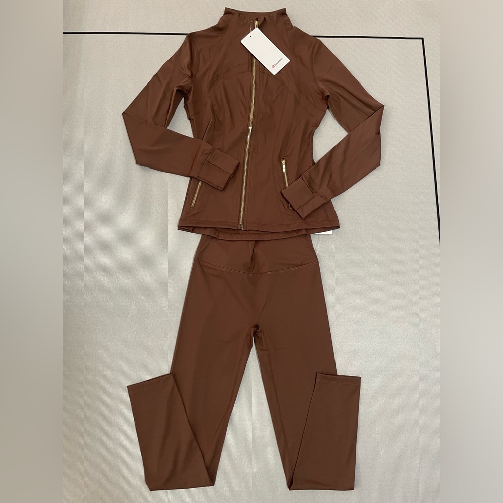 lululemon athletica Brown Slim Zip-Up Bomber Jacket